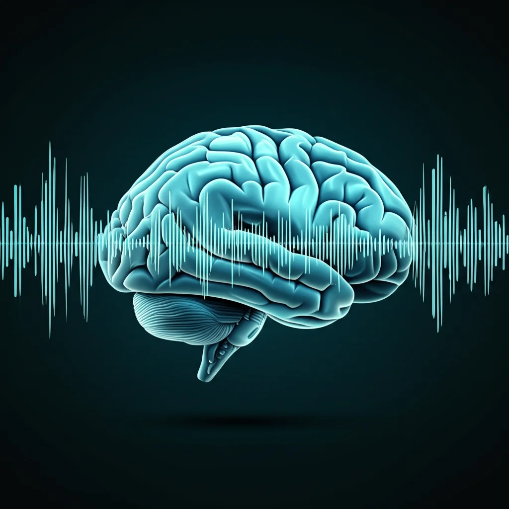 Notch therapy visualization showing sound frequency being filtered to relieve tinnitus